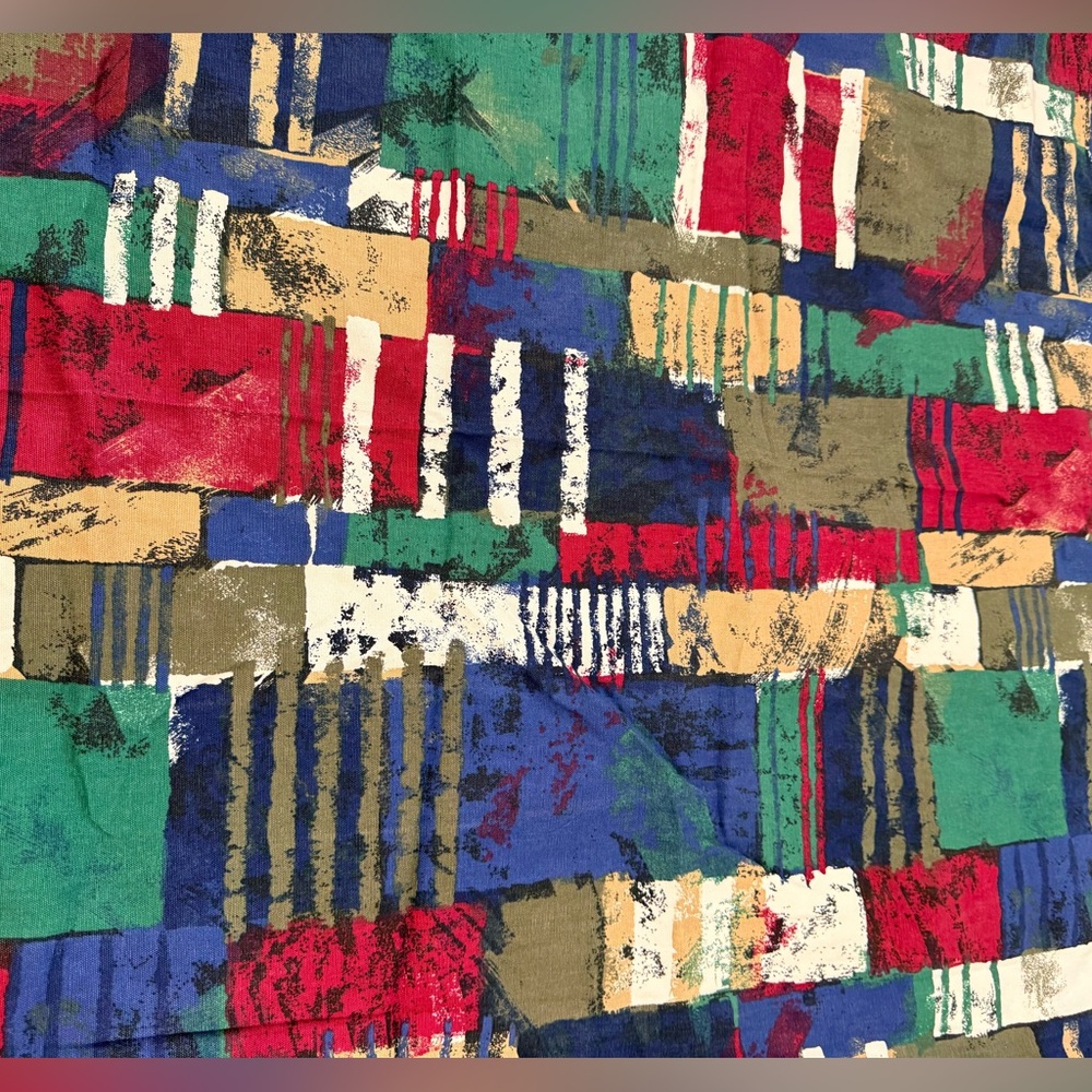 Vintage 90’s Covington Fabrics 5th Ave Design 2 yards retro patchwork pattern - Picture 8 of 10